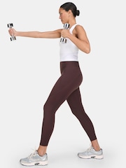 Sweaty Betty Sable Brown 7/8 Length Power Embossed Workout Leggings - Image 4 of 9