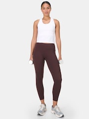 Sweaty Betty Sable Brown 7/8 Length Power Embossed Workout Leggings - Image 5 of 9