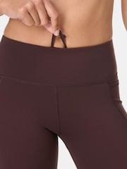 Sweaty Betty Sable Brown 7/8 Length Power Embossed Workout Leggings - Image 7 of 9