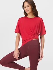 Sweaty Betty Red Soft Flow Studio T-Shirt - Image 3 of 8