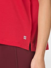 Sweaty Betty Red Soft Flow Studio T-Shirt - Image 7 of 8