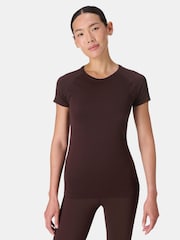 Sweaty Betty Brown Athlete Seamless Workout T-Shirt - Image 1 of 7