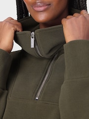 Sweaty Betty Green Peaceful Rib Half Zip Sweatshirt - Image 4 of 7