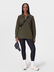 Sweaty Betty Green Peaceful Rib Half Zip Sweatshirt - Image 5 of 7