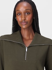 Sweaty Betty Green Peaceful Rib Half Zip Sweatshirt - Image 6 of 7