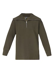 Sweaty Betty Green Peaceful Rib Half Zip Sweatshirt - Image 7 of 7