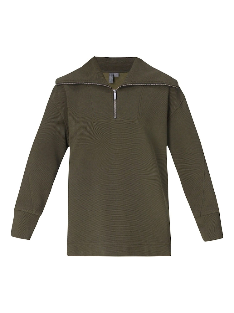 Sweaty Betty Green Peaceful Rib Half Zip Sweatshirt - Image 7 of 7