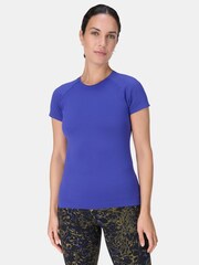 Sweaty Betty Blue Athlete Seamless Workout T-Shirt - Image 2 of 7