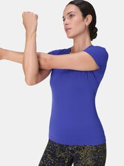 Sweaty Betty Blue Athlete Seamless Workout T-Shirt - Image 6 of 7