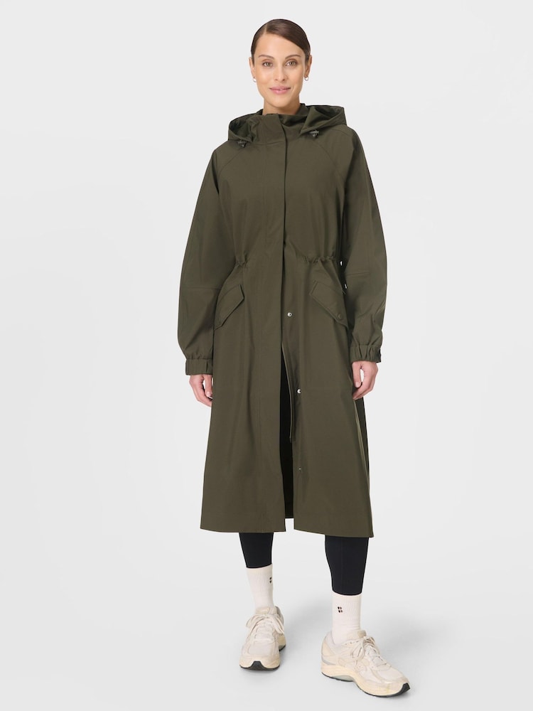 Sweaty Betty Green Motion Technical Longline Parka - Image 1 of 8