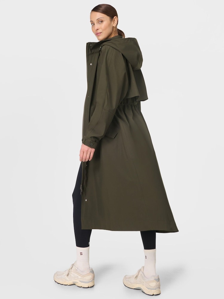Sweaty Betty Green Motion Technical Longline Parka - Image 2 of 8