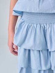 smALLSAINTS Blue Halia Frill Top and Skirt Set - Image 8 of 12