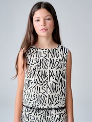smALLSAINTS Black/White Logo Abstract Print Top and Shorts Set - Image 2 of 12