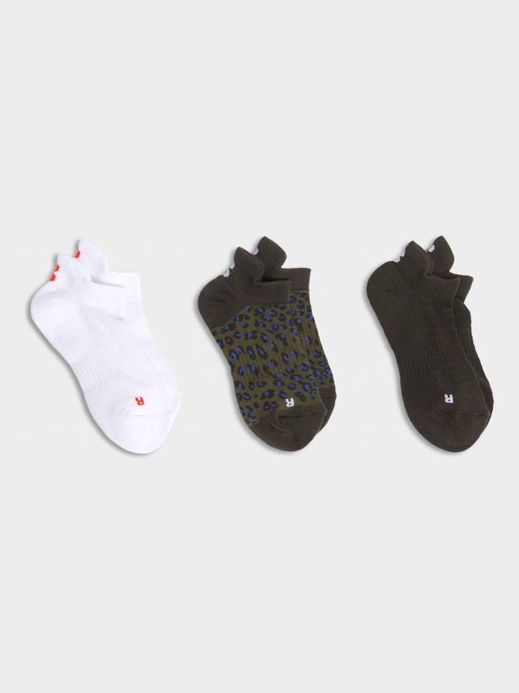 Sweaty Betty Green Workout Trainers Socks 3 Pack - Image 1 of 3