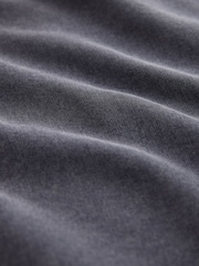 Washed Charcoal Grey Puff Sleeve Short Sleeve Sweat Top - Image 7 of 7