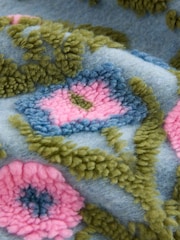 Blue/Pink National Trust  x Next Quater Zip Print Borg Fleece - Image 8 of 8