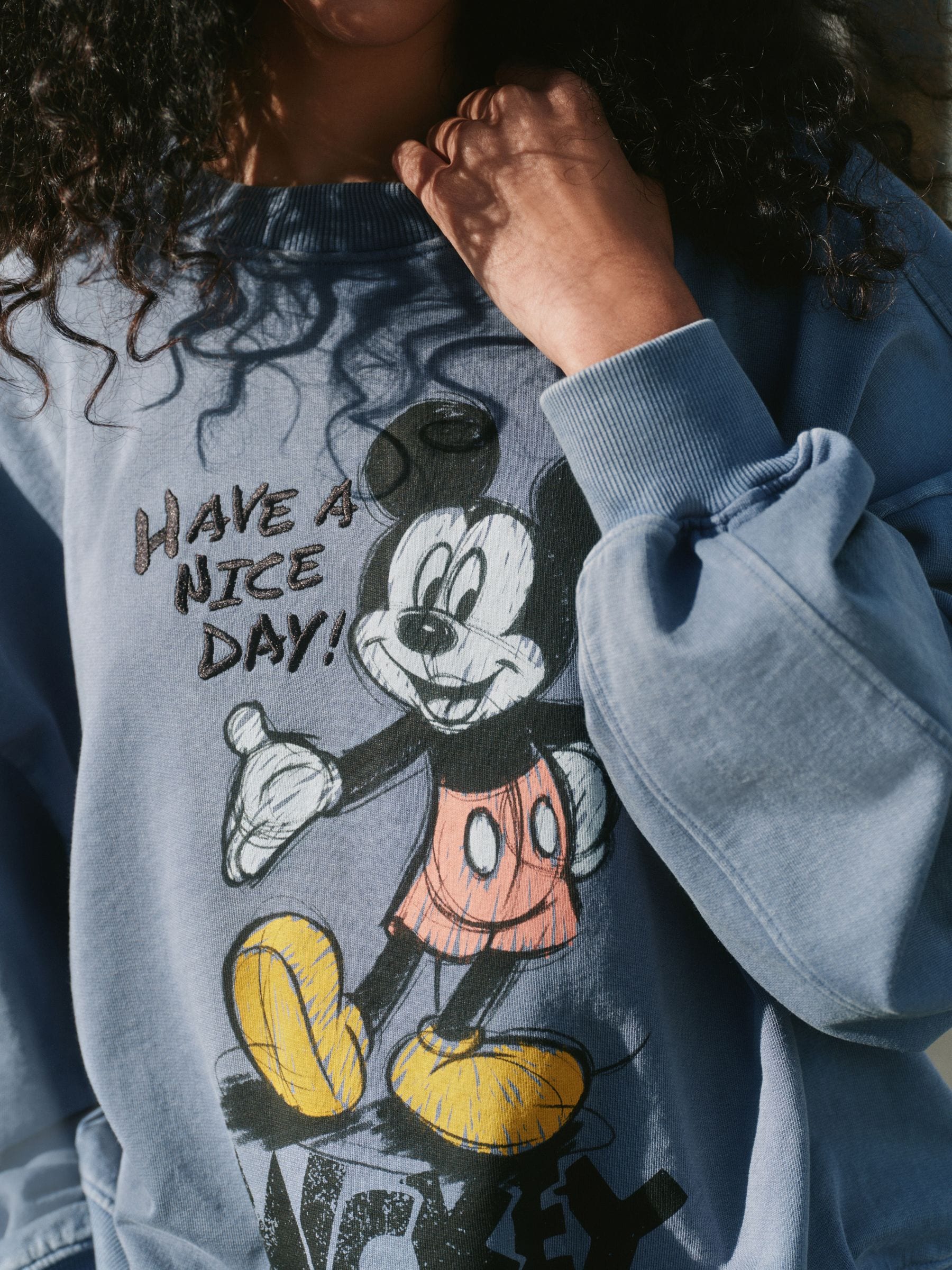 Buy Blue Mickey Mouse Washed Sweatshirt from Next USA