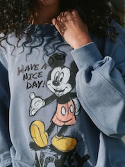 Blue Mickey Mouse Washed Sweatshirt - Image 3 of 4