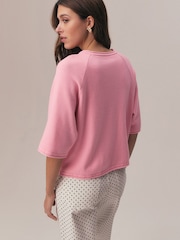 荧光粉色 - Compact Cosy Short Sleeve Top - 7的图像2｝