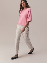 荧光粉色 - Compact Cosy Short Sleeve Top - 7的图像3｝