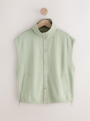 أخضر فاتح - سترة عملية فائقة النعومة بياقة قمعية وبتصميم أنيق - صورة 6 من 8