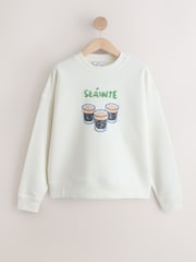 Ecru Graphic Slainte Sweatshirt - Image 7 of 7