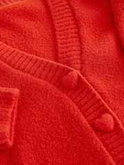 אדום - קרדיגן מפנק עם שרוולים קצרים וכפתורי לב - תמונה 6 מתוך 7