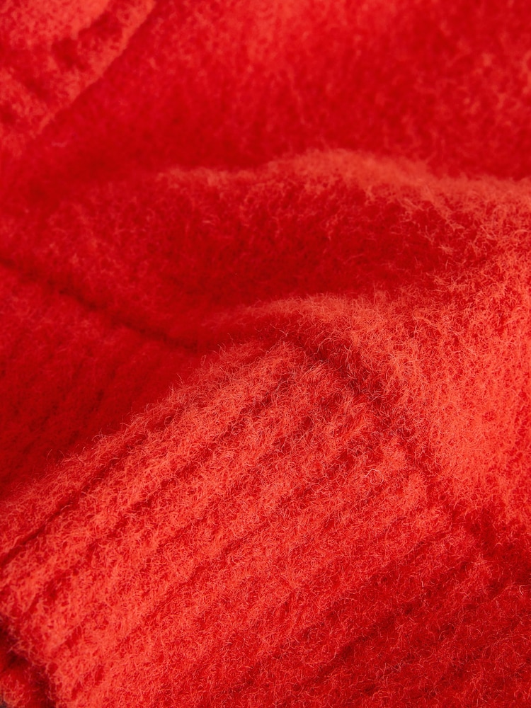 אדום - קרדיגן מפנק עם שרוולים קצרים וכפתורי לב - תמונה 7 מתוך 7