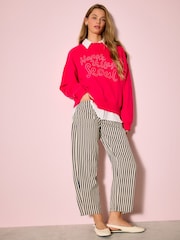 Pink Graphic Long Sleeve Crew Neck Sweat Top - Image 2 of 8