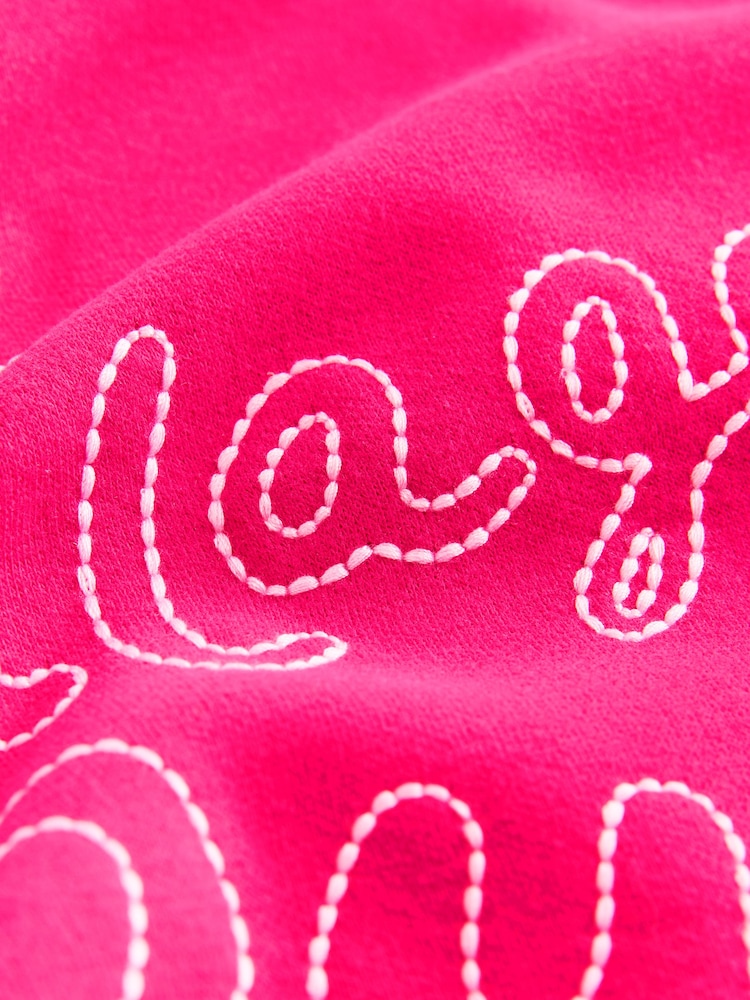 Pink Graphic Long Sleeve Crew Neck Sweat Top - Image 3 of 3