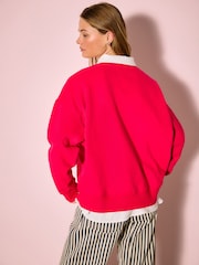 Pink Graphic Long Sleeve Crew Neck Sweat Top - Image 4 of 8