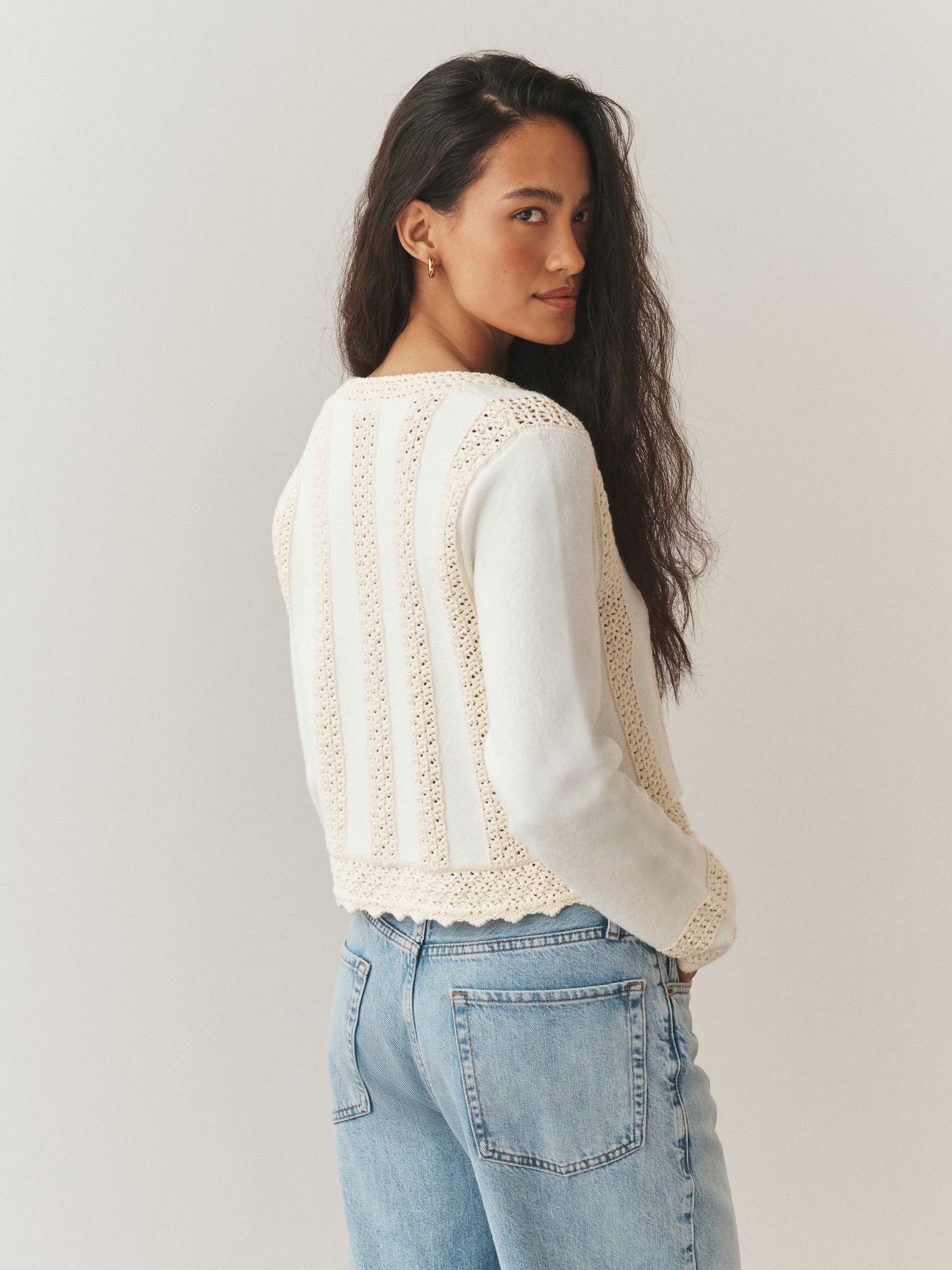 Buy Ecru Crochet Tie Cardigan from Next Singapore