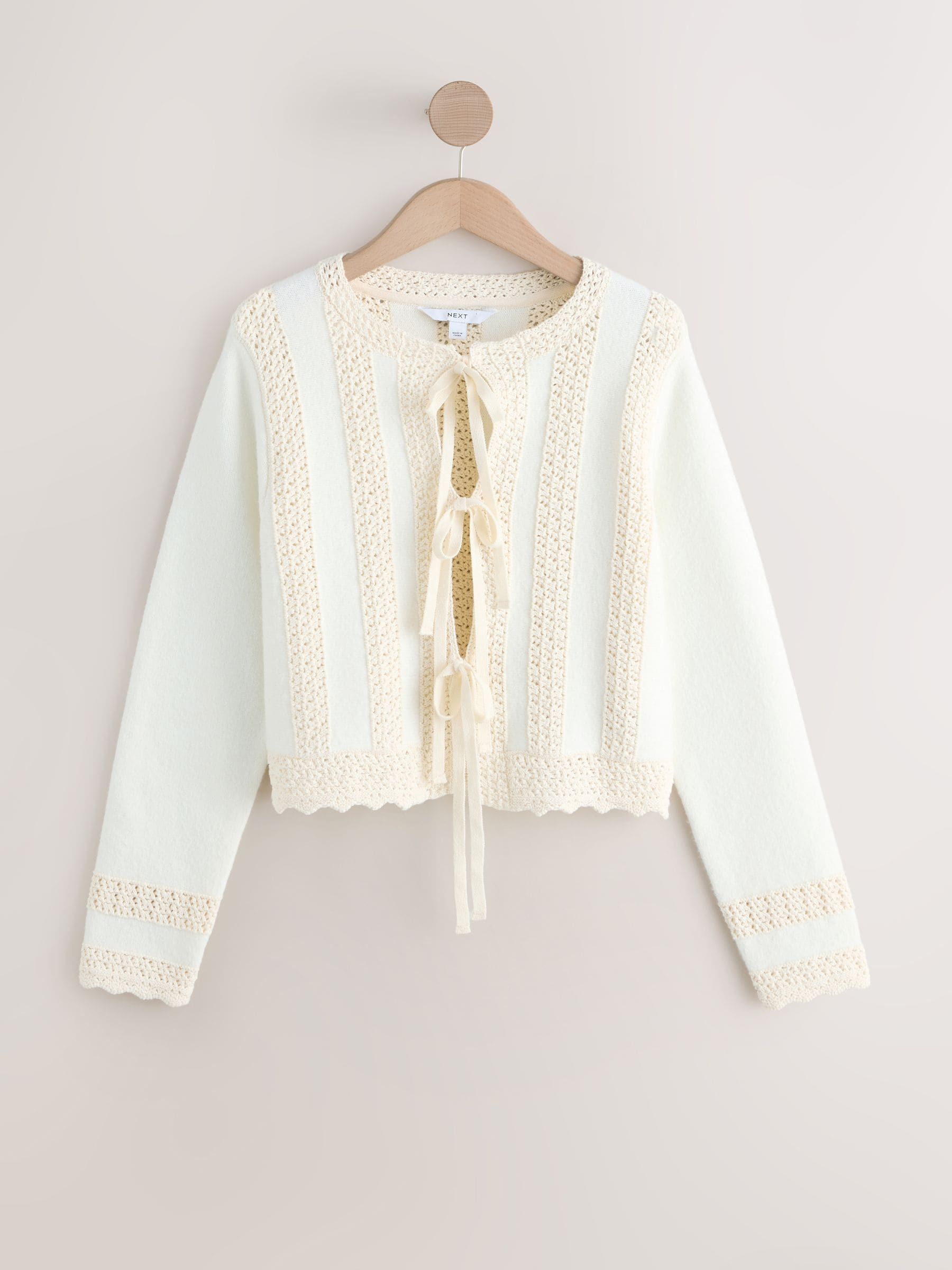 WJK　6874 wn04e　2-ply hook cardigan　L Buy Ecru Crochet Tie Cardigan from Next Singapore