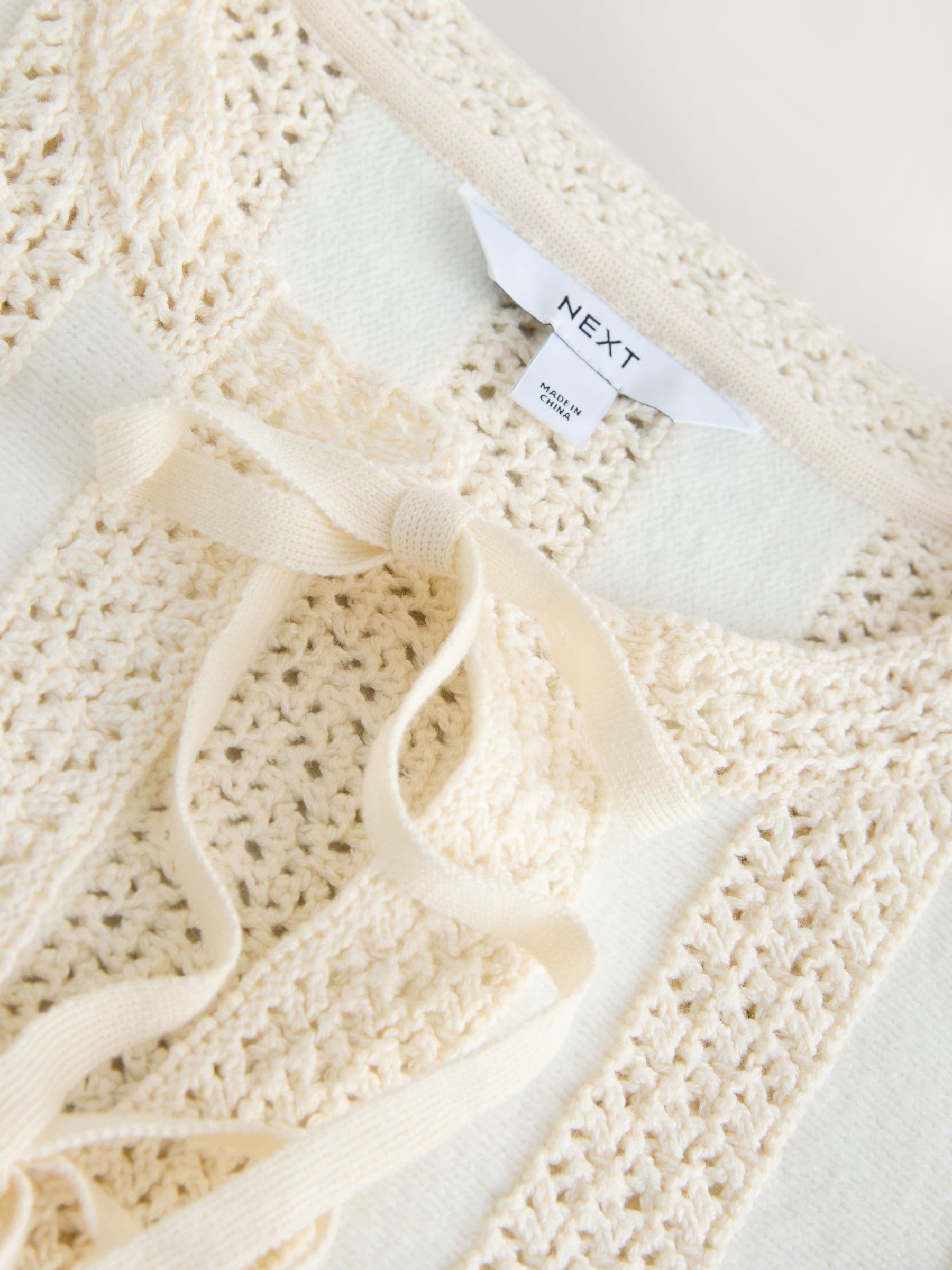 Buy Ecru Crochet Tie Cardigan from Next USA