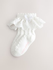 Laura Ashley Multi Baby Broderie Frill Socks 2 Pack - Image 3 of 5