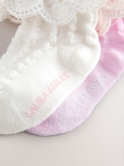 Laura Ashley Multi Baby Broderie Frill Socks 2 Pack - Image 5 of 5