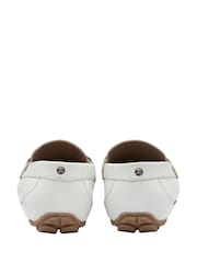 Ravel White Leather Loafer Driving Shoes With Bar Trim - Image 3 of 4