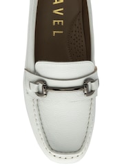 Ravel White Leather Loafer Driving Shoes With Bar Trim - Image 4 of 4