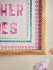 Pink Embroidered Not Like Other Families Framed Wall Art - Image 2 of 4