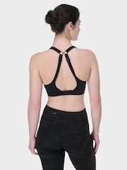 Sweaty Betty Ultra Black Camo Print Power High Impact Sports Bra - Image 3 of 7