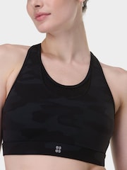 Sweaty Betty Ultra Black Camo Print Power High Impact Sports Bra - Image 5 of 7