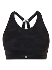 Sweaty Betty Ultra Black Camo Print Power High Impact Sports Bra - Image 7 of 7