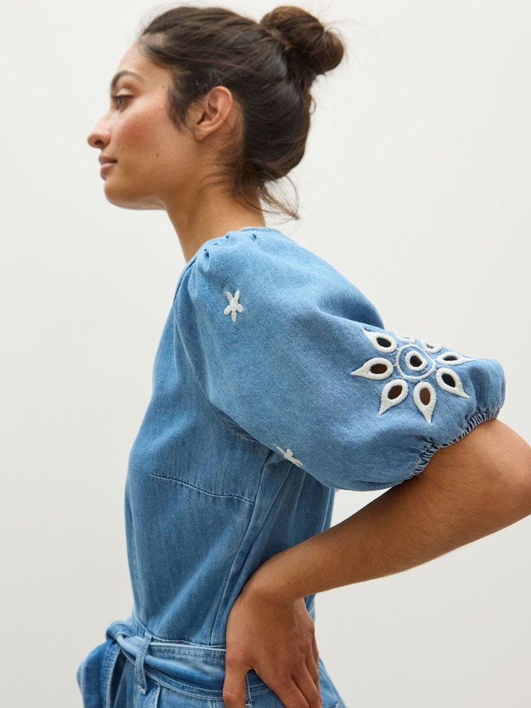 Oliver Bonas Embroidered Tie Waist Jumpsuit - Imagen 2 de 8