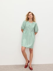 Vestido mini smock listrado Oliver Bonas - Imagem 1 de 8