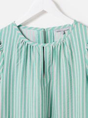 Vestido mini smock listrado Oliver Bonas - Imagem 7 de 8