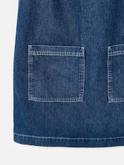 Oliver Bonas Blue Denim Scallop Stitch Mini Shift Dress - Image 6 of 7