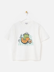 Oliver Bonas White Bon Appetit Fruit Graphic Print T-Shirt - Image 1 of 5