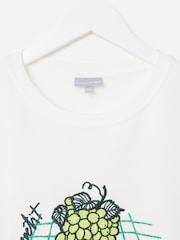 Oliver Bonas White Bon Appetit Fruit Graphic Print T-Shirt - Image 3 of 5
