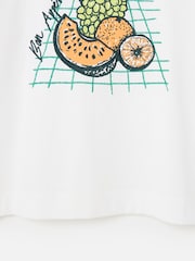 Oliver Bonas White Bon Appetit Fruit Graphic Print T-Shirt - Image 5 of 5