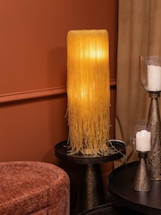 Libra Interiors Gold Draper Beaded Glass Table Lamp - Image 1 of 5